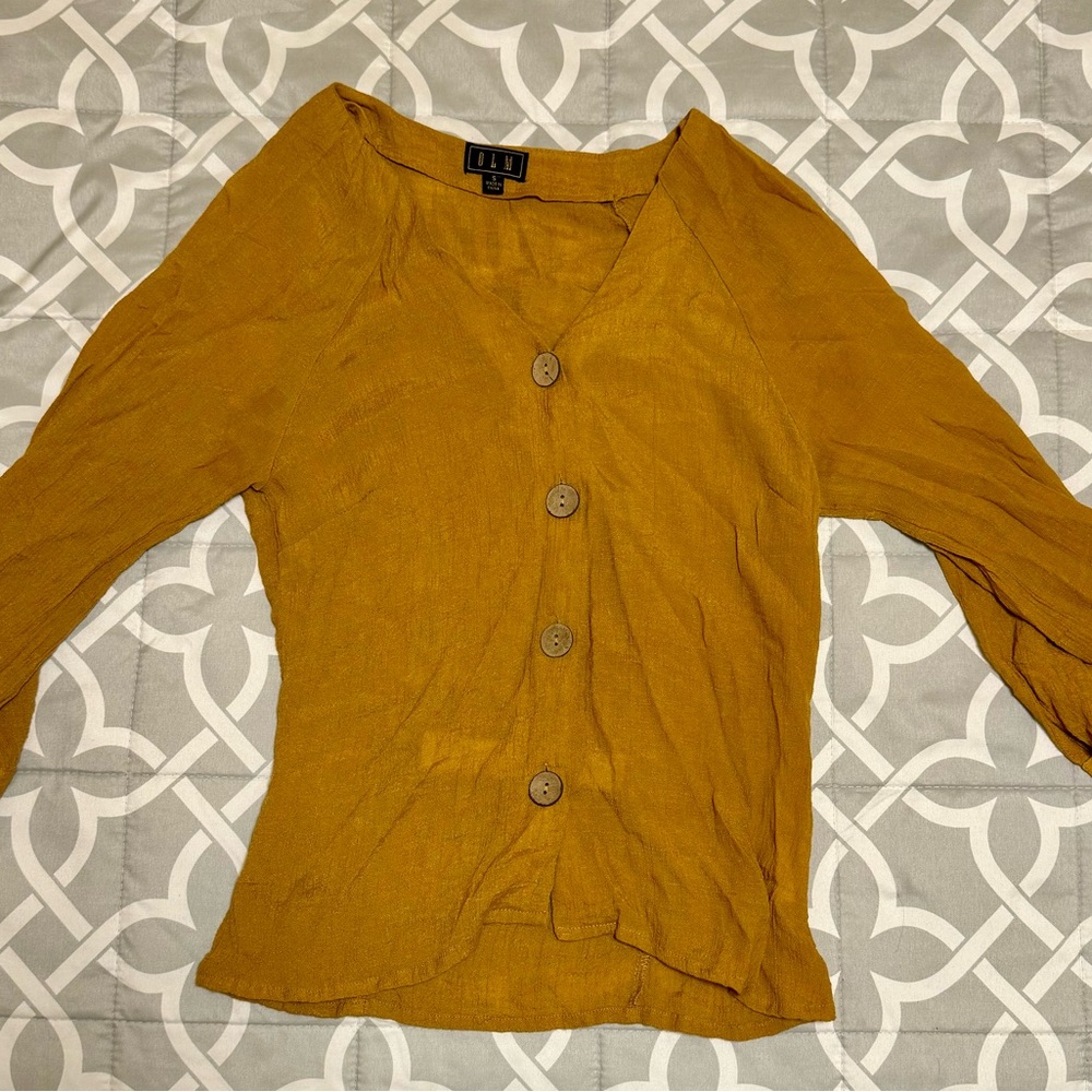 OLM Women’s Mustard Yellow Blouse Small
